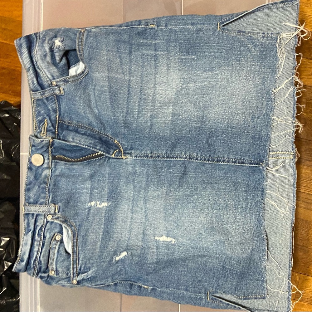 High rise Jean Skirt